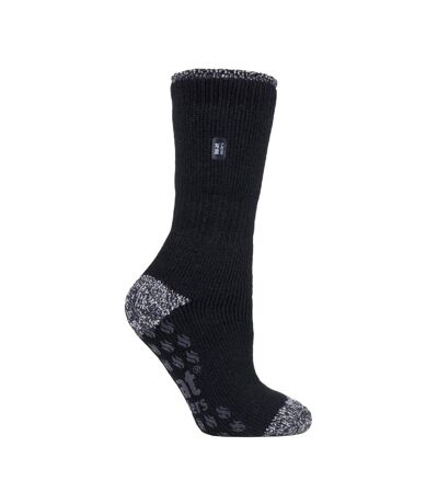 Ladies Striped Non Skid Thermal Slipper Socks with Grips