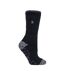 Ladies Striped Non Skid Thermal Slipper Socks with Grips-1