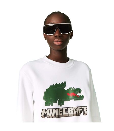 Unisex Adult Minecraft Long-sleeved Sweatshirt White Lacoste