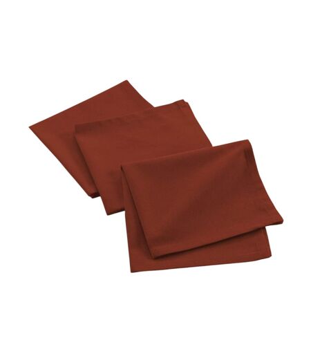 Lot de 3 Serviettes de Table Mistral 40x40cm Terracotta