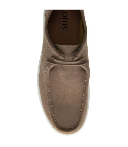 Mens Declan Suede Flat Moccasins Stone Lotus Shoes