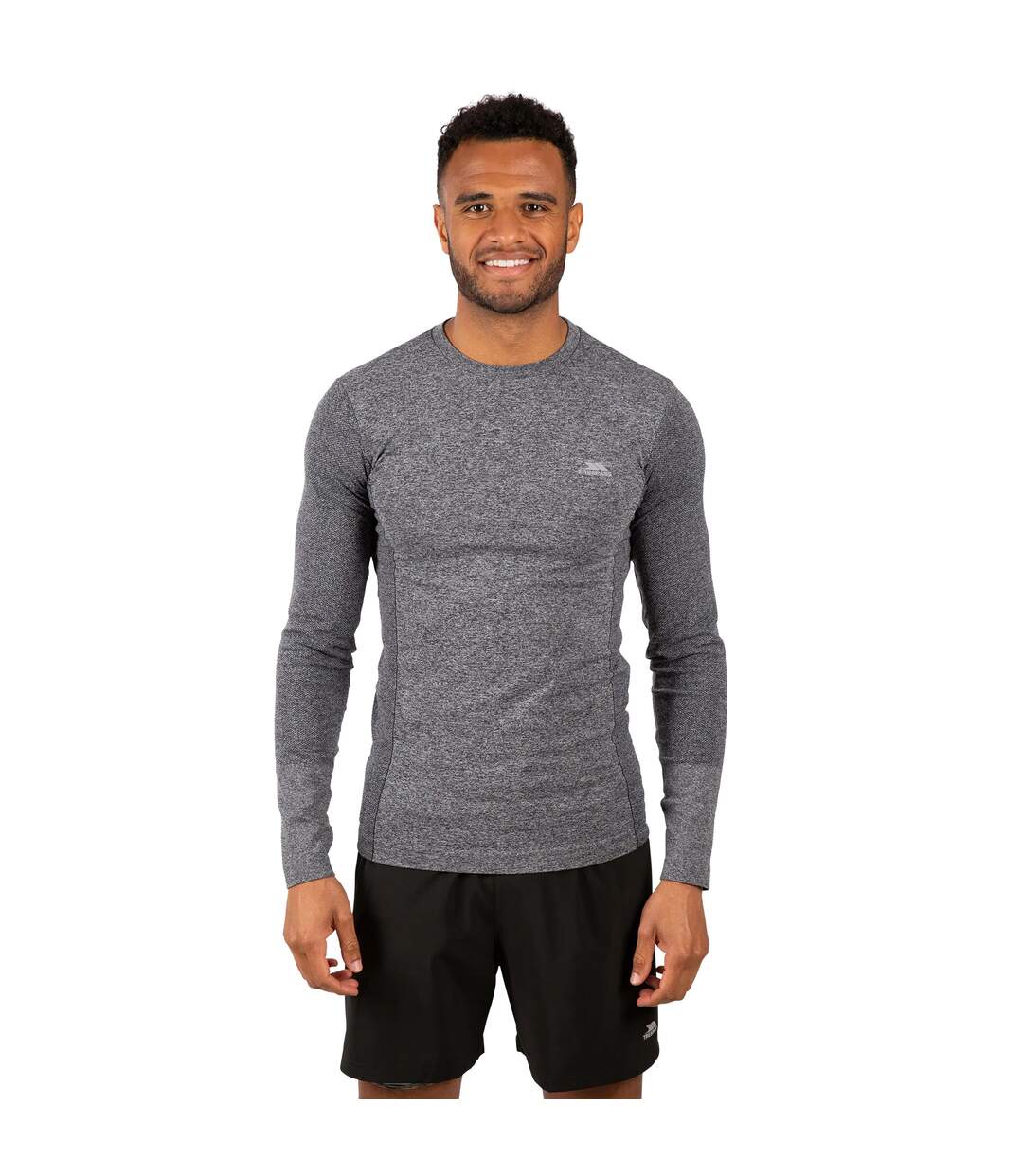 Trespass Mens Timo Long Sleeve Active Top (Black Marl) - UTTP3573-4