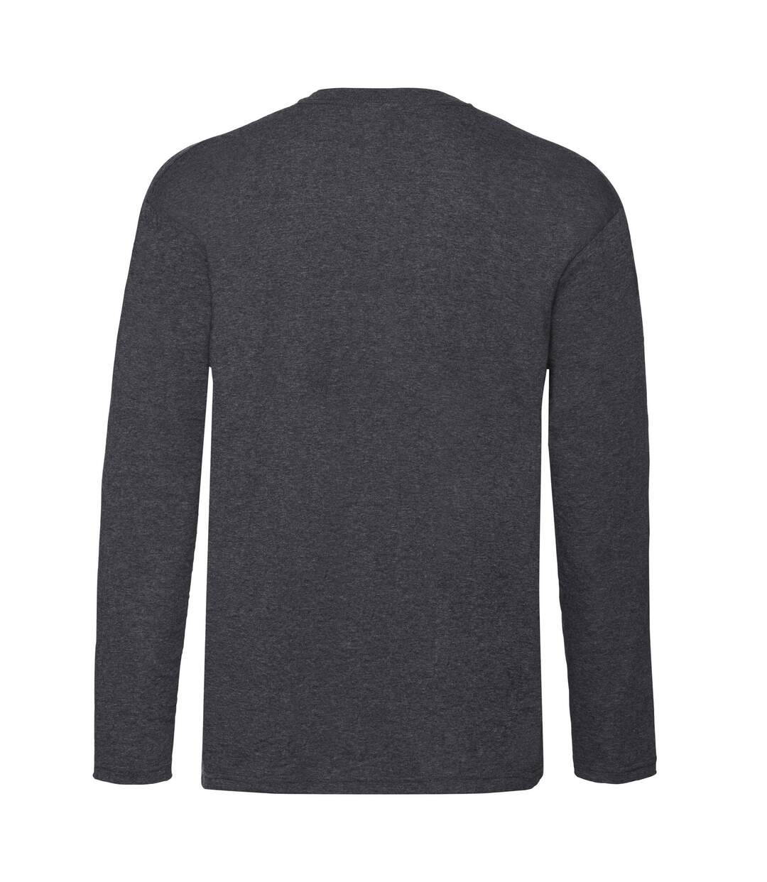 Mens Valueweight Heather Long-sleeved T-shirt Dark Heather Grey Fruit Of The Loom-2