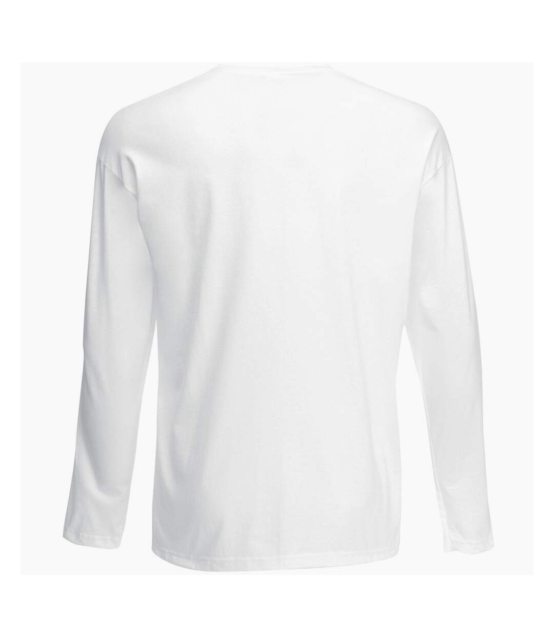 Fruit Of The Loom Mens Valueweight Crew Neck Long Sleeve T-Shirt (White)