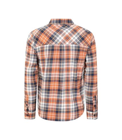 Mens trace flannel long-sleeved shirt orange Mountain Warehouse