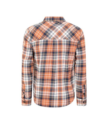 Mens trace flannel long-sleeved shirt orange Mountain Warehouse