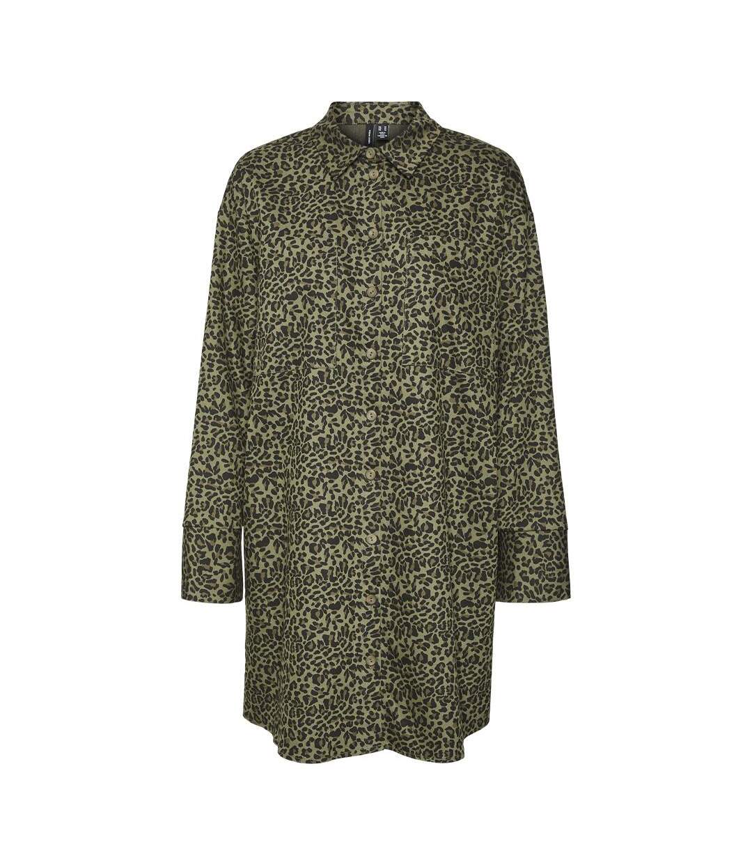 Robe kaki léopard femme vero moda edith-1