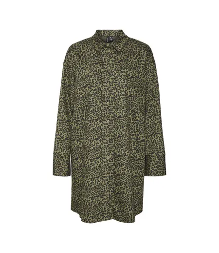 Robe kaki léopard femme vero moda edith