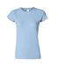 T-shirt À Manches Courtes Femme Bleu Clair Gildan-1
