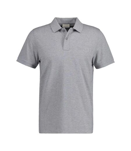 Polo Style Ton Sur Ton Shield Homme Gris Gant