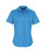 Short Sleeve Poplin Blouse / Plain Work Shirt Sapphire Premier-1