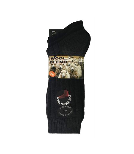 3 Pairs Mens Winter Warm Wool Blend Hiking Boots Socks