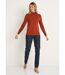 Pull doux uni col montant modal mélangé-3