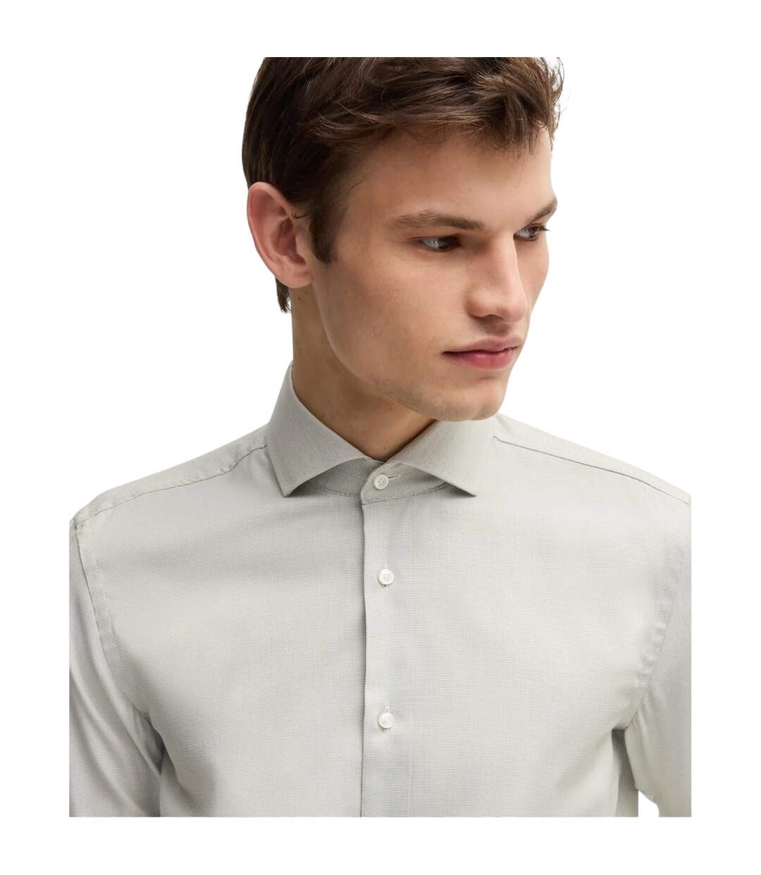 Chemise Habillée Manches Longues Motif/style Uni Homme Vert Boss-4