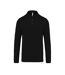 Jersey knit long sleeve polo shirt (Black)