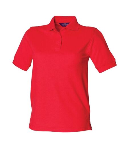 Henbury Womens/Ladies Pique Polo Shirt (Red) - UTPC6416