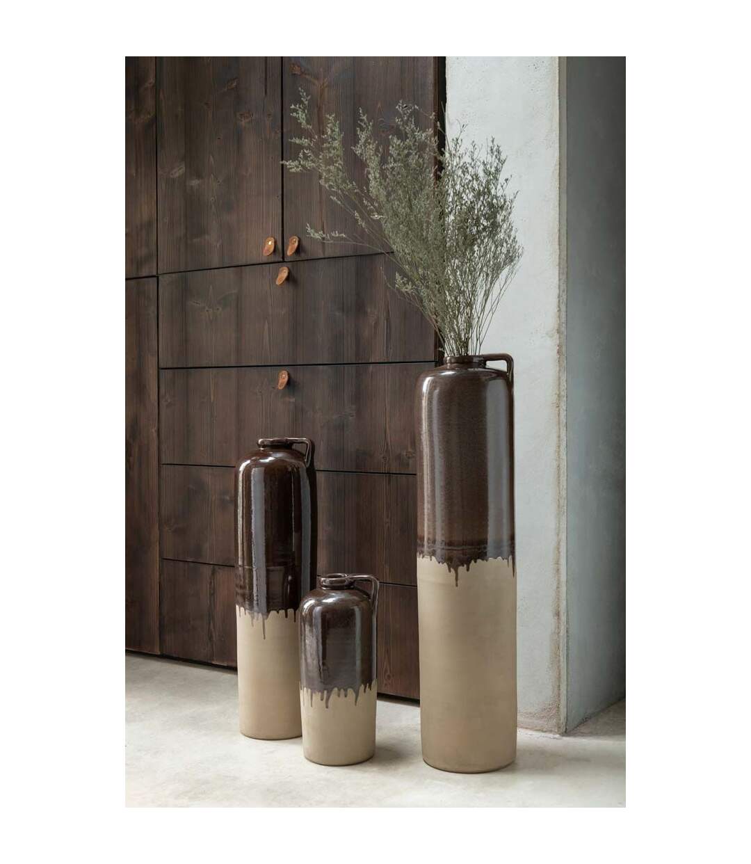 Vase Design en Céramique Droplet 68cm Marron-2