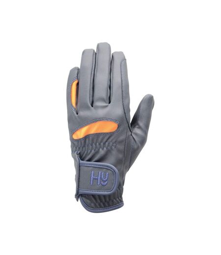 Hy5 Gants d'équitation légers pour adultes (Bleu marine / orange) - UTBZ586