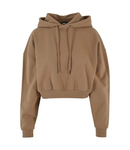 Sweat À Capuche Femme Beige Foncé Urban Classics