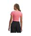 Womens/ladies Ribbed Crop Top Pink White Under Armour-2