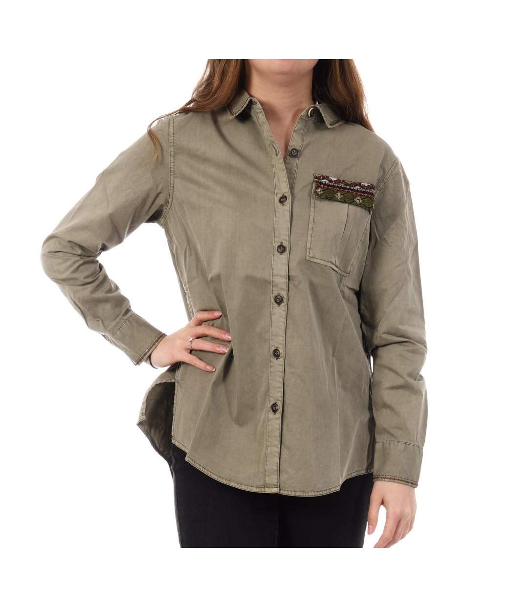 Blouse kaki femme kaporal barmy-1