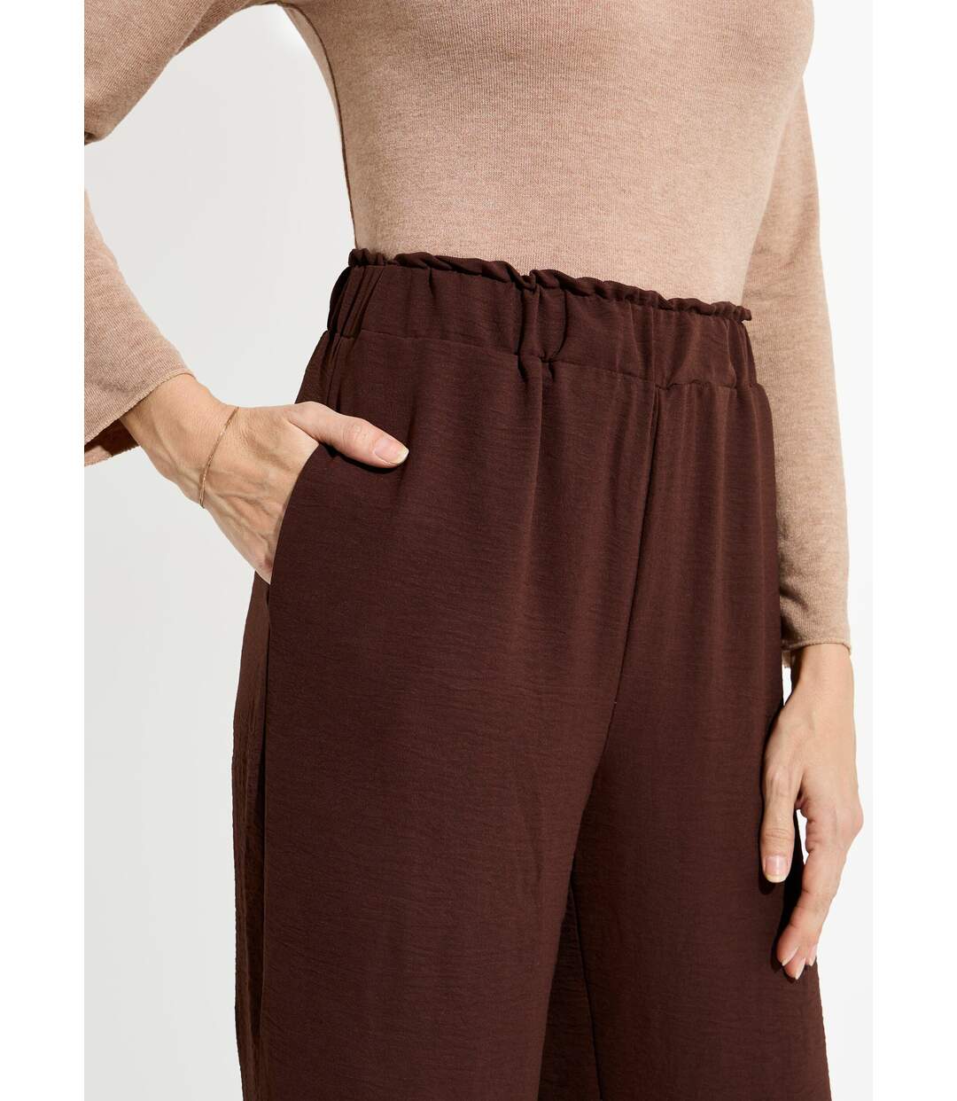 Pantalon large fluide en crêpe-4