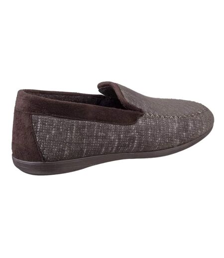 Mens Stanley Moc Toe Full Slipper Brown Cotswold