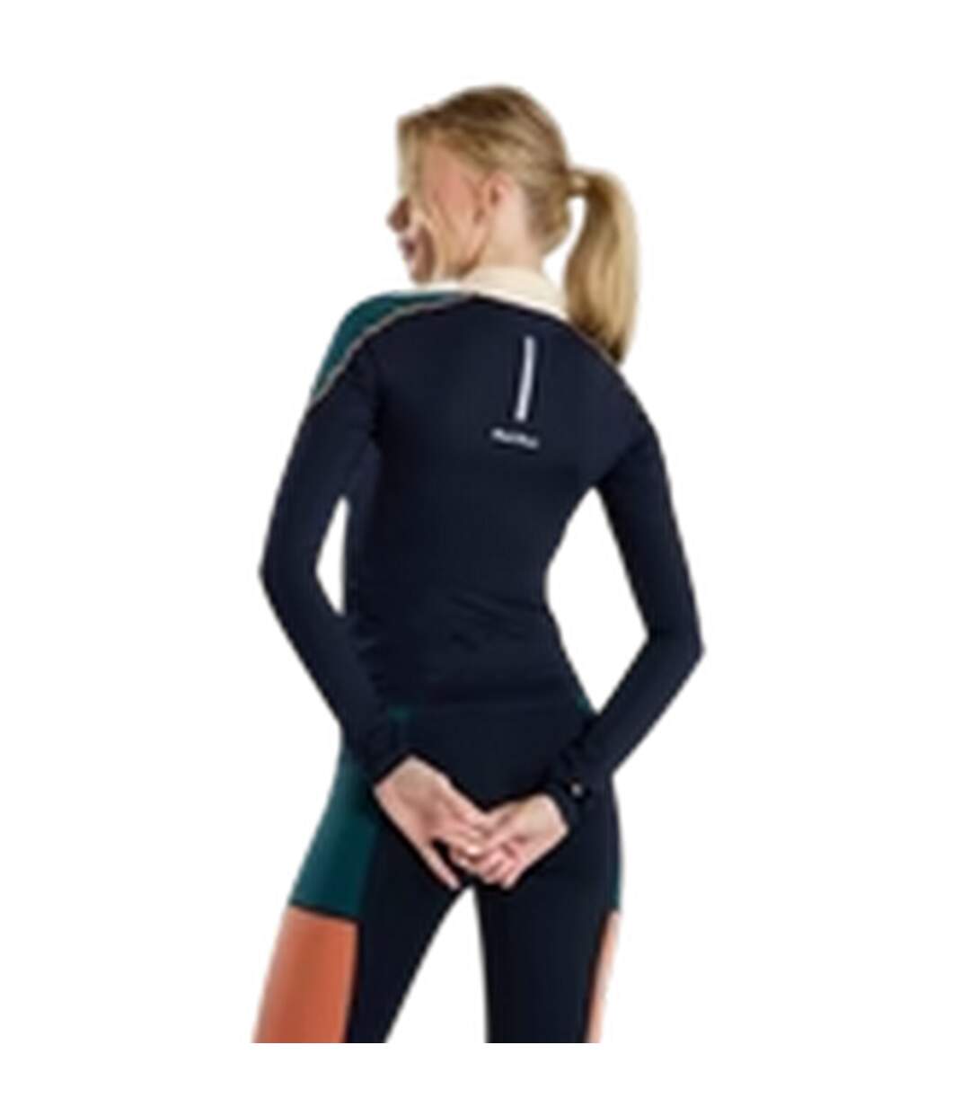 Womens/ladies Full Zip Technical Top Navy Red Run-3