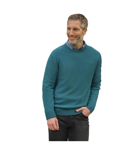 Mens Lambswool Crew Neck Jumper Aqua WoolOvers