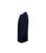 Long Sleeve Classic Rugby Polo Shirt Navy White Front Row-3