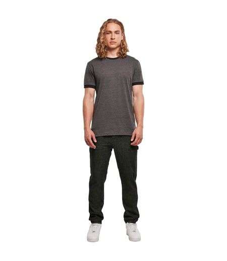 T-shirt Ringer Pour Hommes Anthracite Noir Build Your Brand
