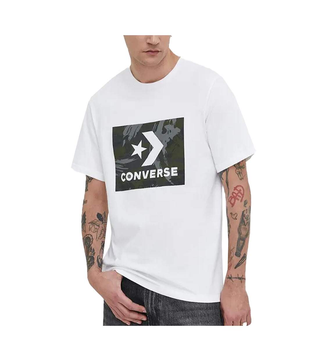 T-shirt Blanc Homme Converse Chevron - L-1