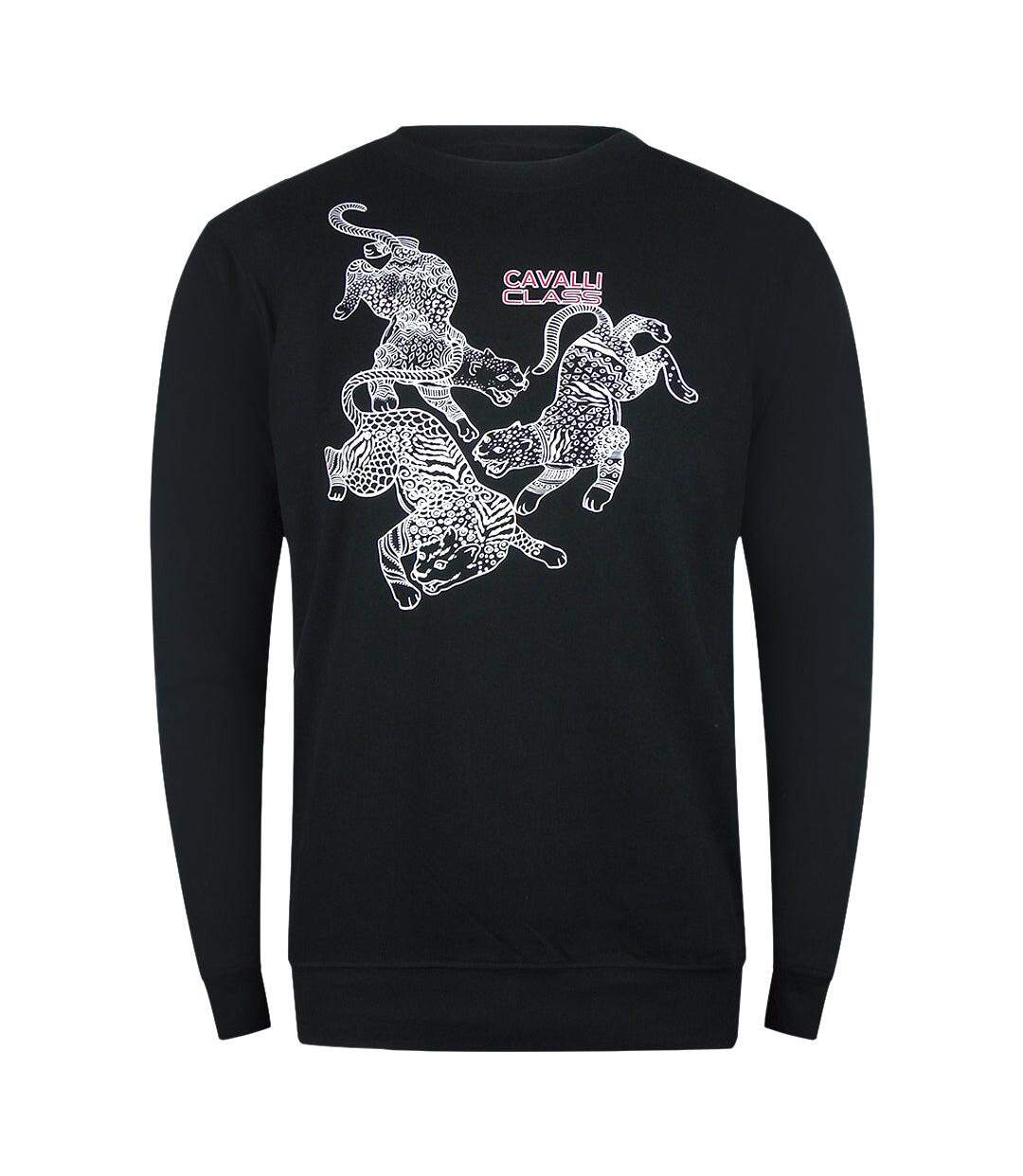 Sweat Motif/style Léopards À Motif Cachemire Homme Noir Cavalli Class-1
