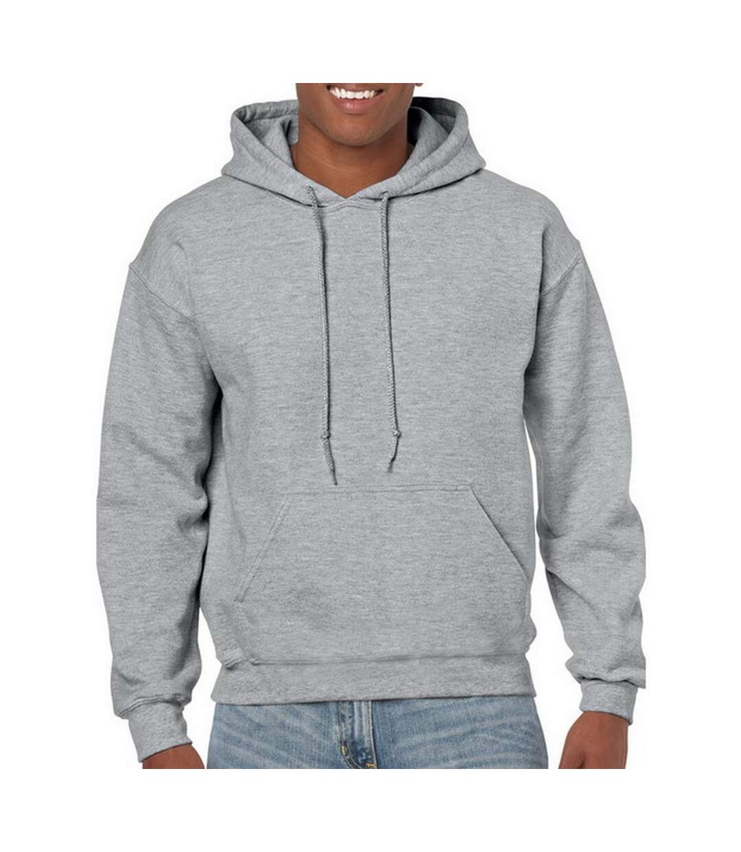 Sweatshirt à capuche unisexe gris argent Gildan