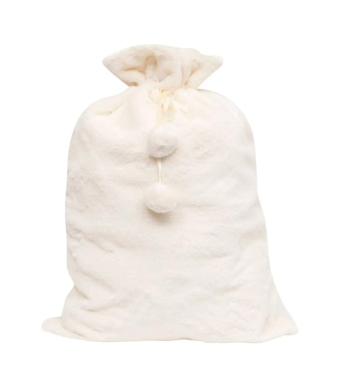 Hotte de Noël Imitation Fourrure 70cm Blanc-1