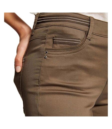 Pantalon Slim Kaki enduit Femme Morgan Palona
