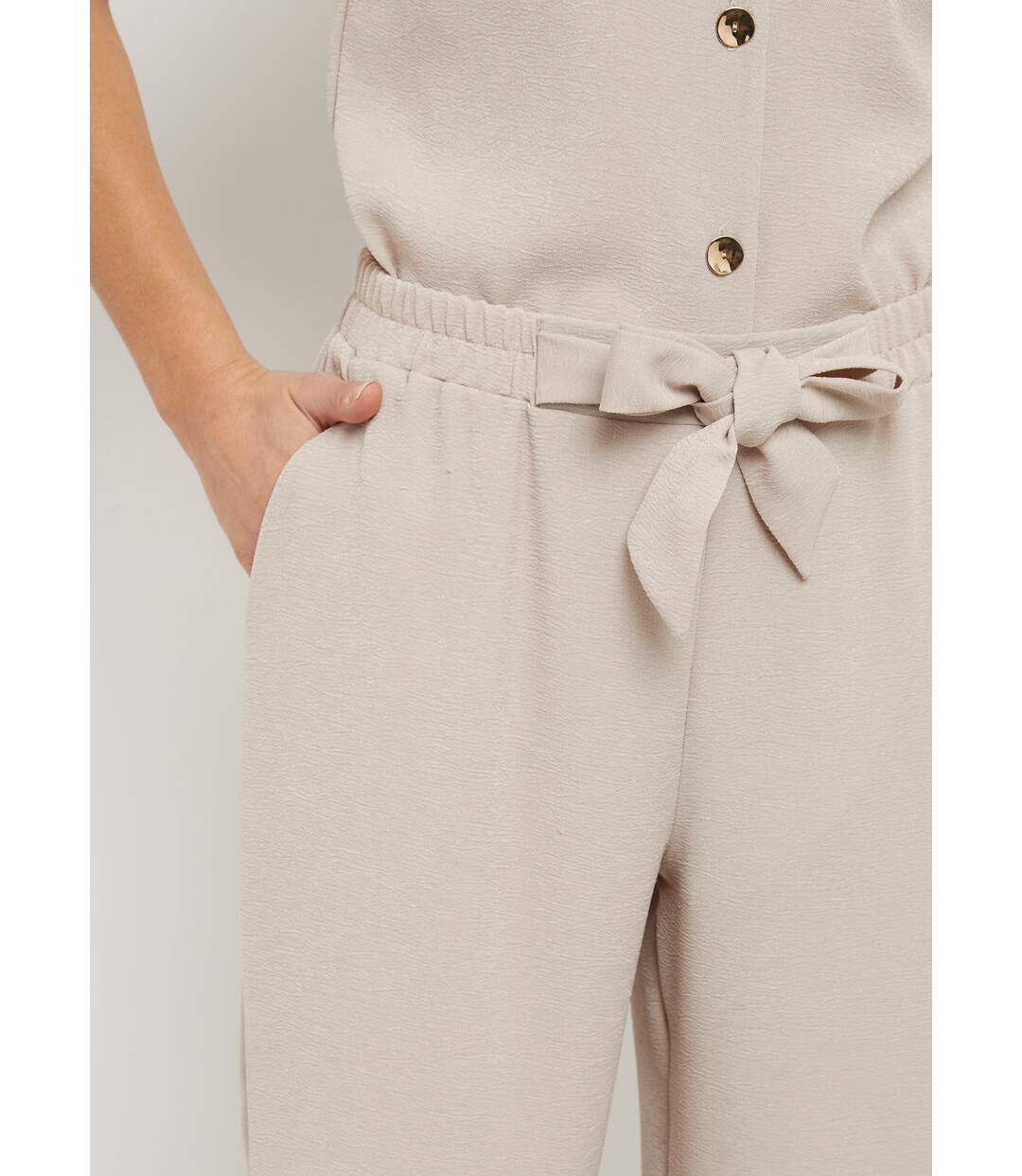 Pantalon souple texturé, noué taille-4