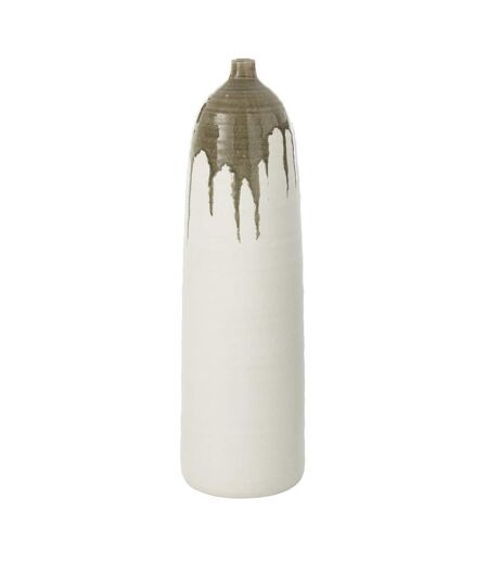 Vase Bouteille en Argile Olea 67cm Blanc & Vert