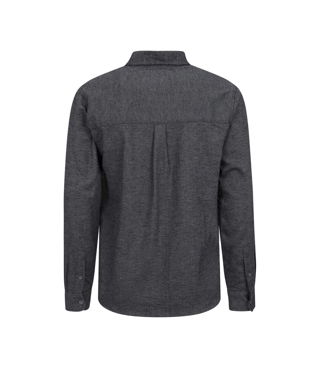 Mens Trace Flannel Long-sleeved Shirt Dark Grey Mountain Warehouse-2