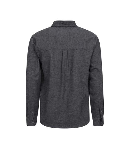 Mens Trace Flannel Long-sleeved Shirt Dark Grey Mountain Warehouse