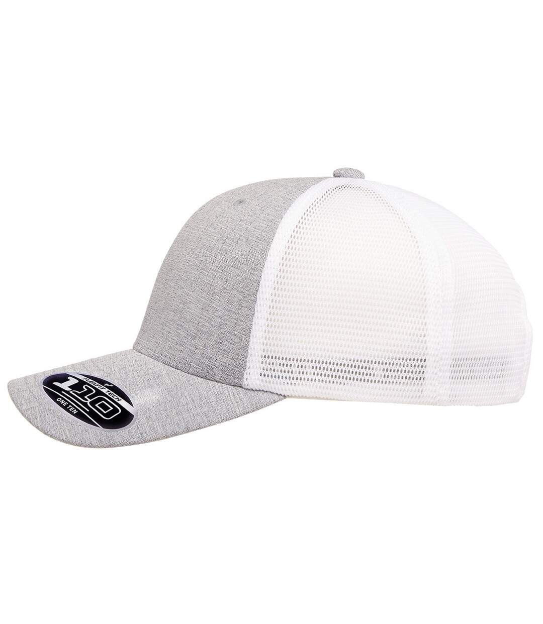 Unisex adult 110 mesh two tone cap silver/white melange Flexfit-3