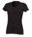 T-shirt col V - Femme - SK122 - noir