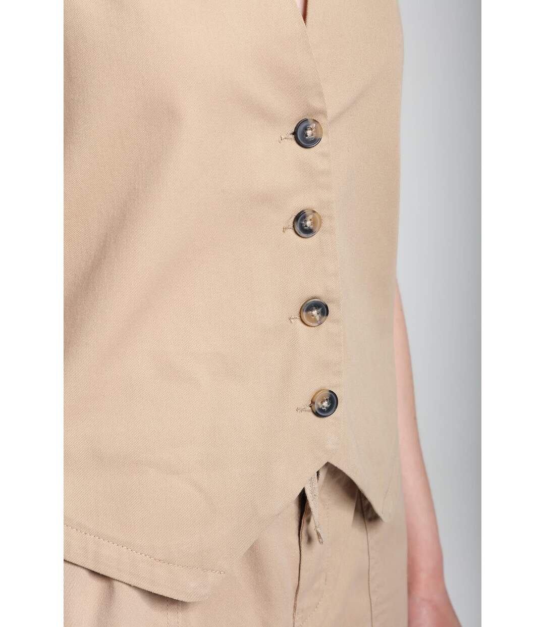 Gilet Sans Manches Structure A Boutons Femme Delice  | Gerard Pasquier Avec Col-v | Gerard Pasquier-4