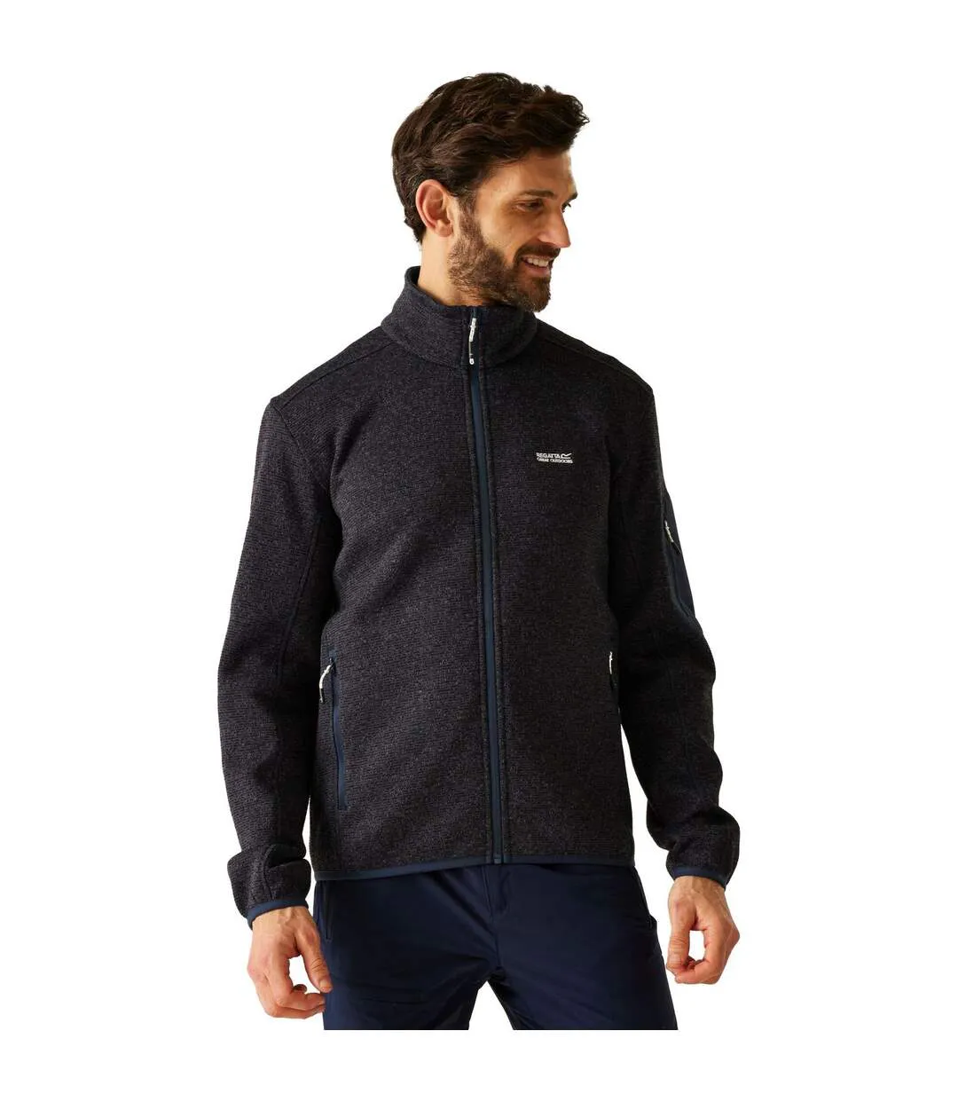 Mens Newhill Marl Full Zip Fleece Jacket Navy Regatta-1