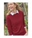 Womens/ladies Cashmere Crew Neck Jumper Cherry Red WoolOvers-2