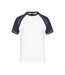 T-shirt Manches Raglan Motif/style Contrasté Homme Blanc Bleu Marine James And Nicholson-1