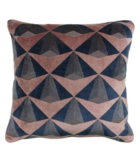 Leveque jacquard velvet cushion cover 50cm x 50cm blush/navy Paoletti