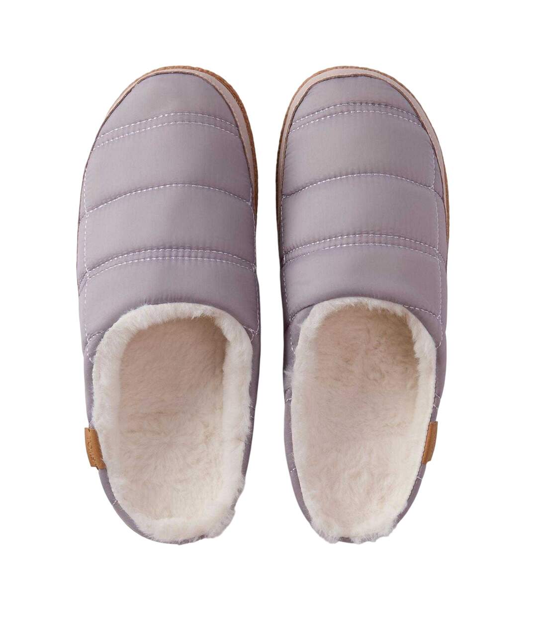 Womens/ladies Quilted Mule Slippers Grey Toms-3