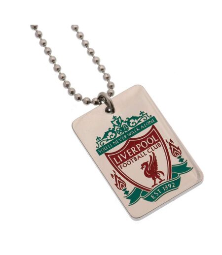 Liverpool FC Enamel Crest Dog Tag And Chain (Silver/Red/Green) (One Size) - UTTA8933