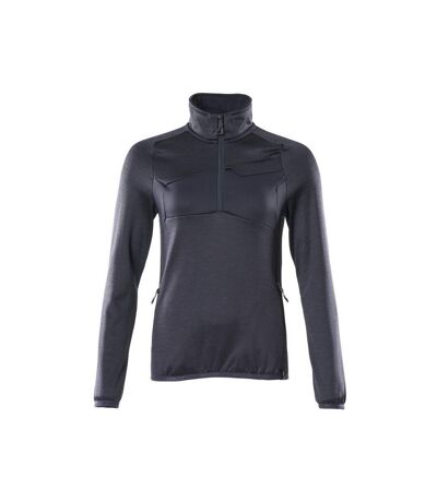 Womens/ladies Accelerate Plain Fleece Half Zip Jumper Dark Navy Mascot